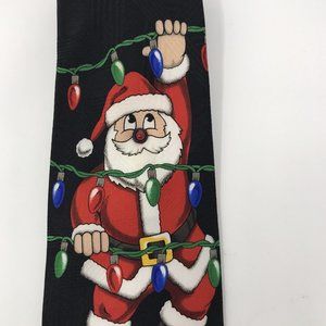 Daland Designs Christmas Holiday Tie Necktie Santa Strings of Lights